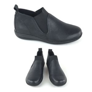 Sanita Footloose Black Leather Slip on Shoes
